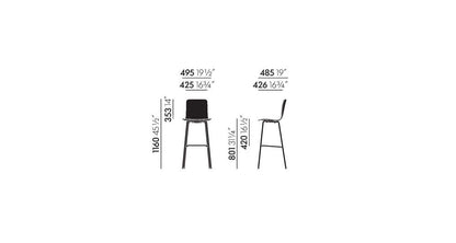 Hal Ply Stool High, Chromed, Basic Dark, Dark Oak