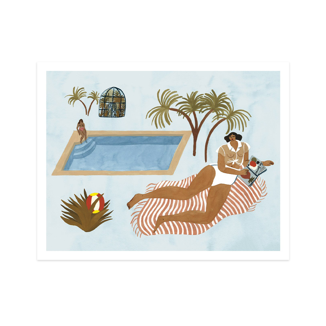 Far Off Poolside Art Print 18" x 24"