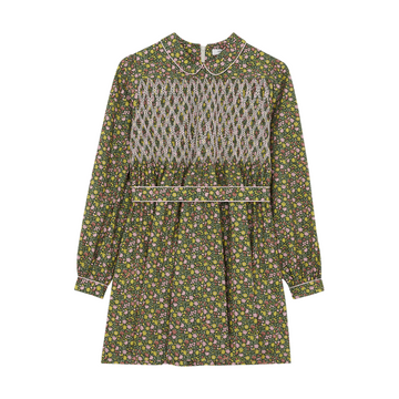 Oly Mini Smock Dress Khaki Green Design