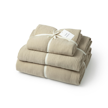 Cloud Busting Sheet Set - Sand (Queen Size Bed)