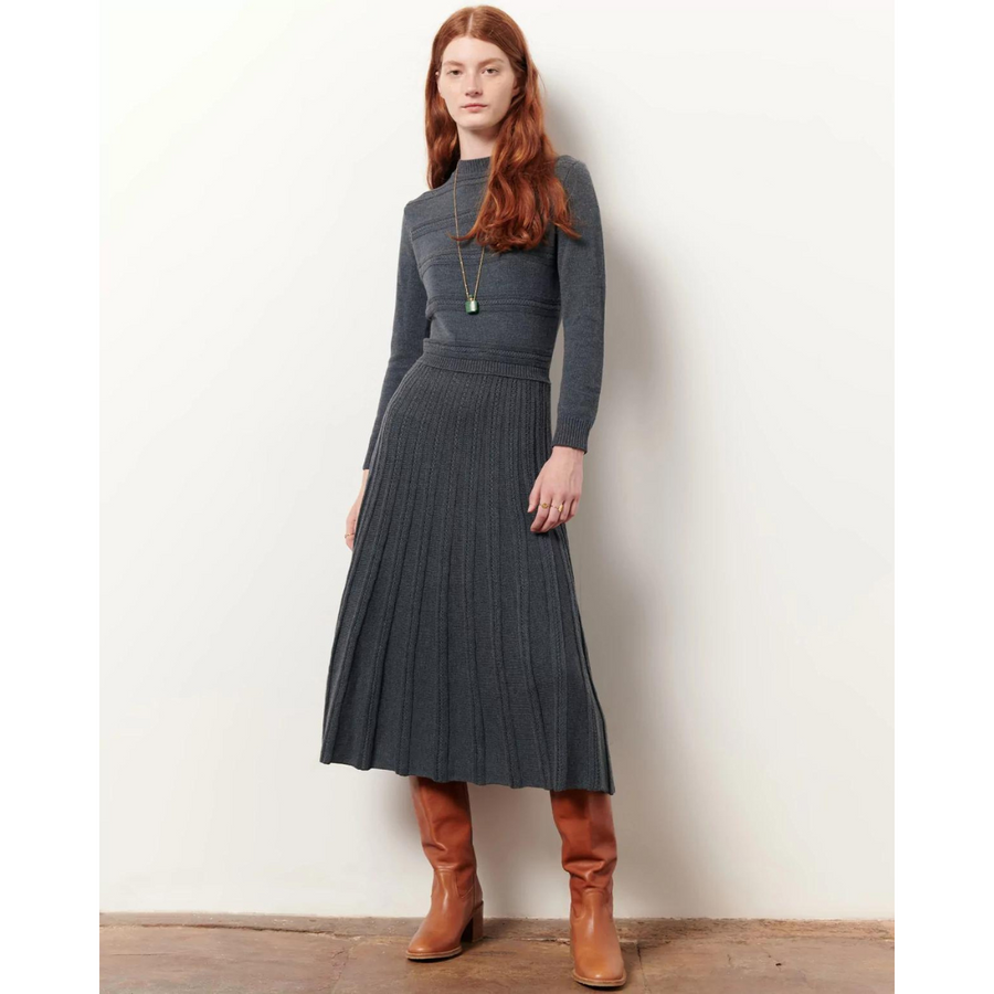 Lucia Dress Longue Maille Green Mix
