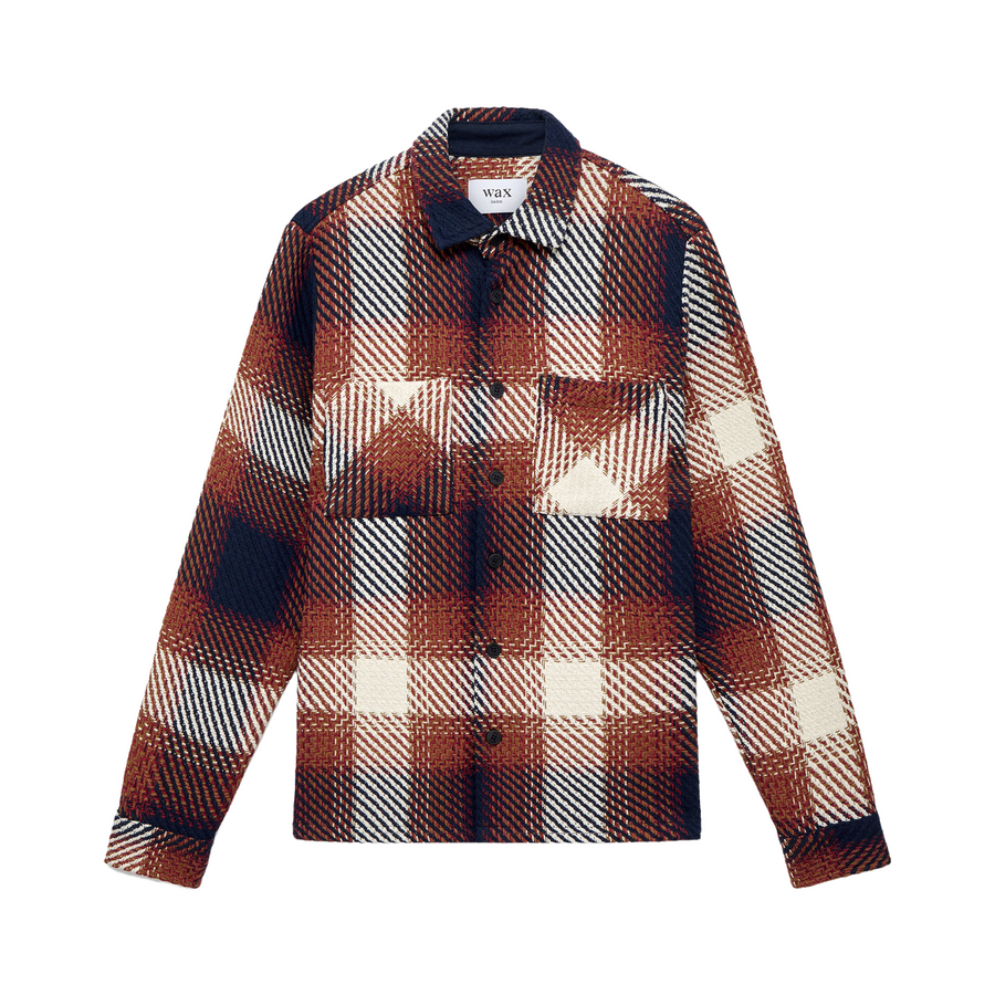 Whiting Overshirt Ombre Check Navy/Red
