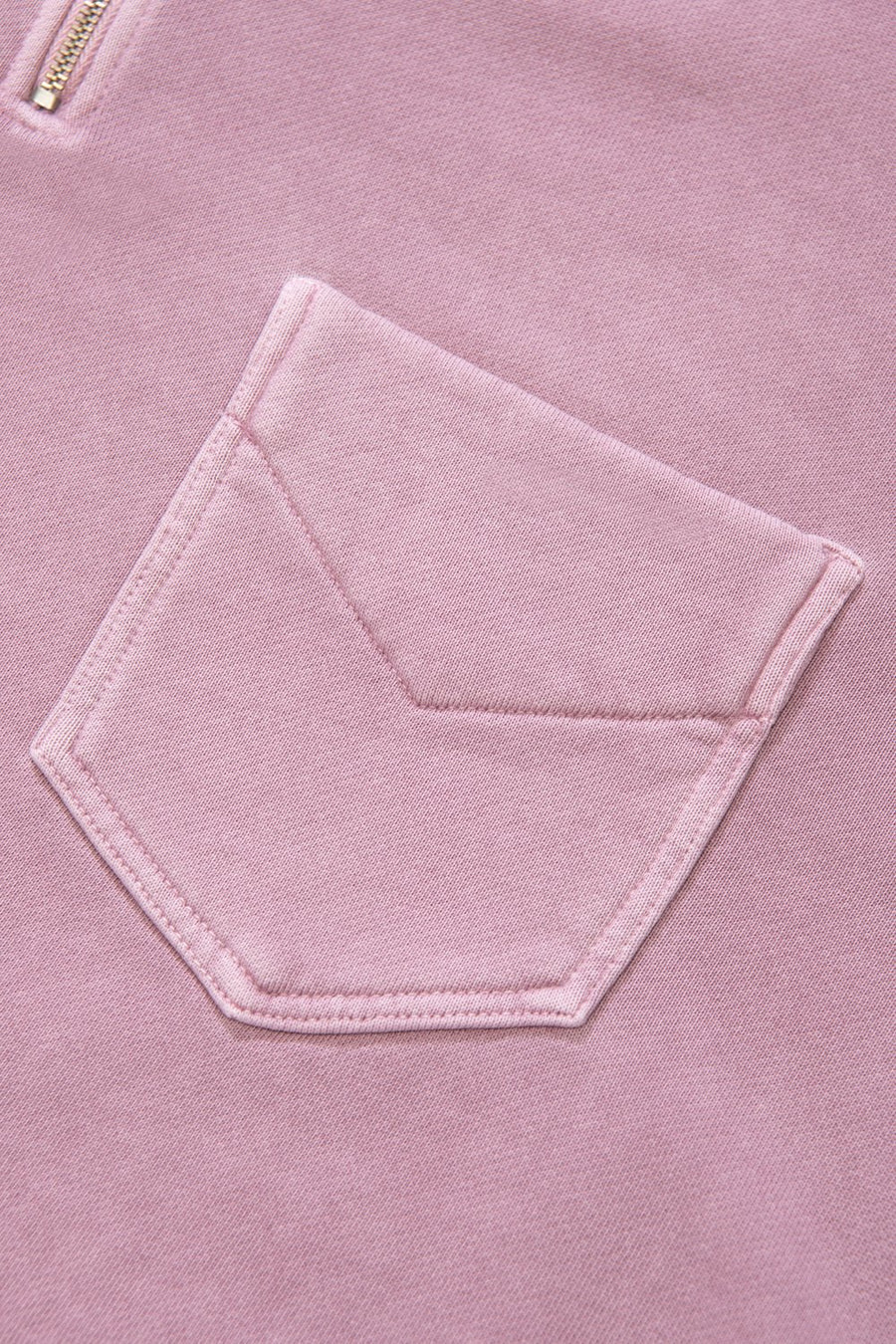 1/4 QUARTER Zip SWEATSHIRT Pocket Clay Pink