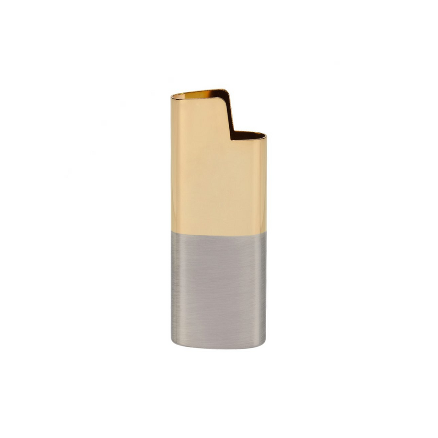 Brass Lighter Holder Bicolor Gold/ Silver