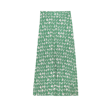 Kelly Skirt Green Abstract Wave
