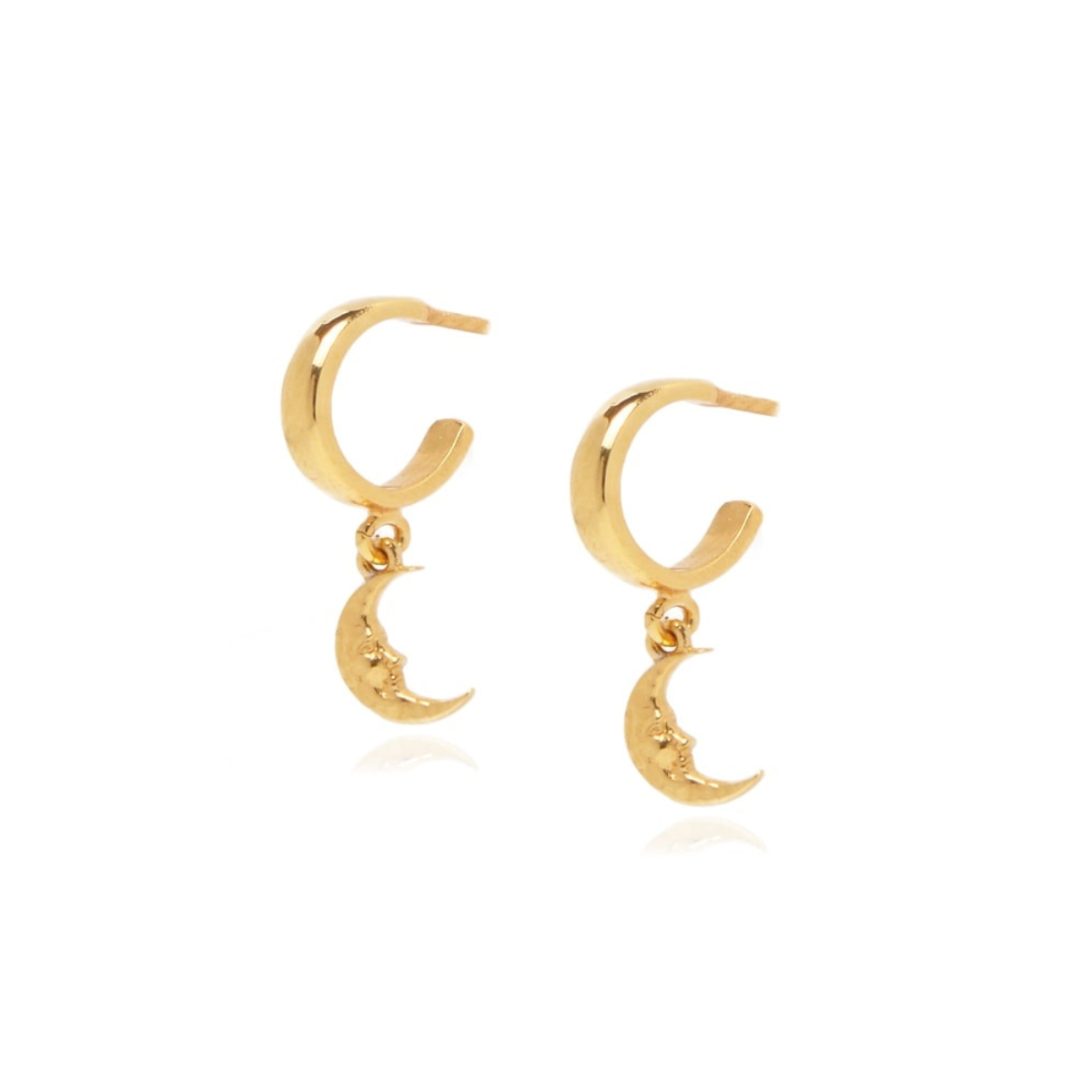 Moon Mini Hoops Gold Vermeil