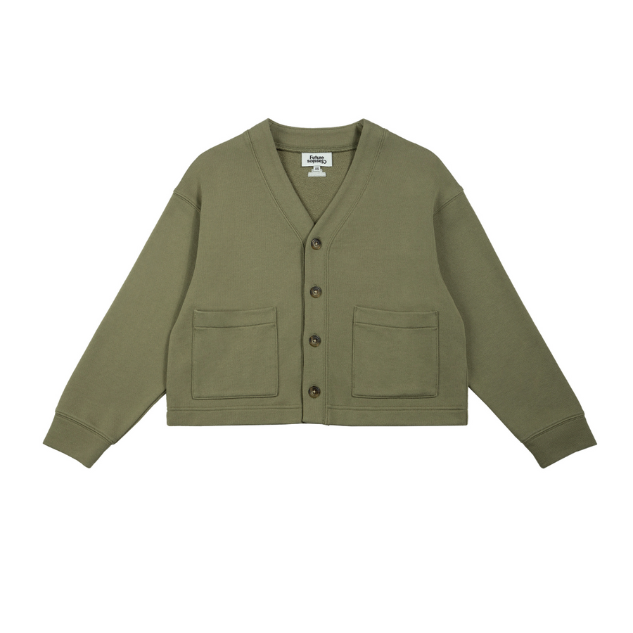 Cropped Cardigan Light Olive