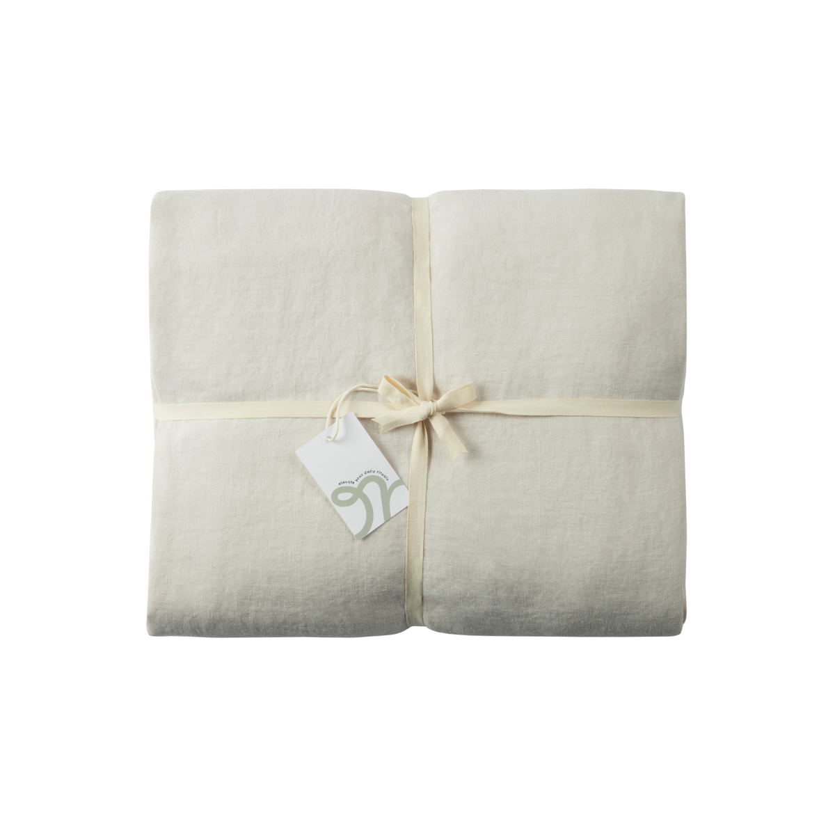 Twin Linen Fitted Sheet Moon Beam