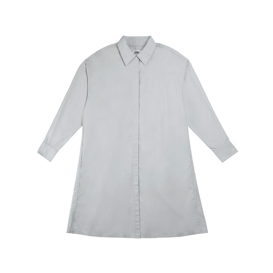 Knee Length Shirt Dress Light Grey