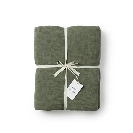 Cloud Busting Duvet Cover - Deep Lichen (Queen Size Bed)