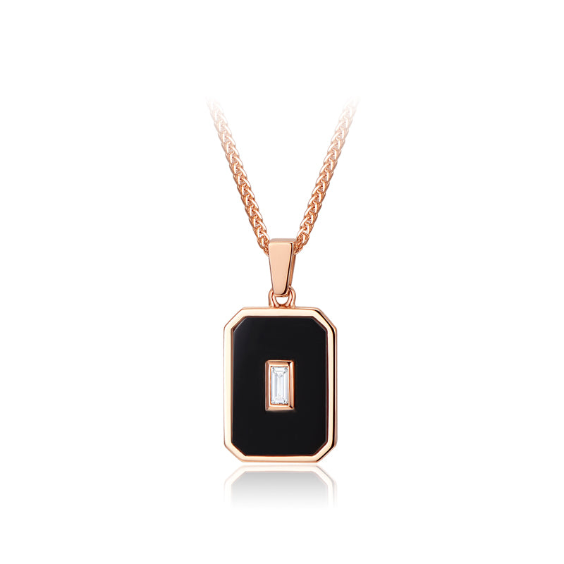 Heroine Necklace Black Agate+Diamond 18K gold