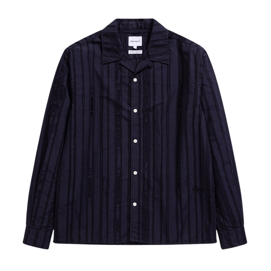 Dark Navy Carsten Stripe Long Sleeve Shirt