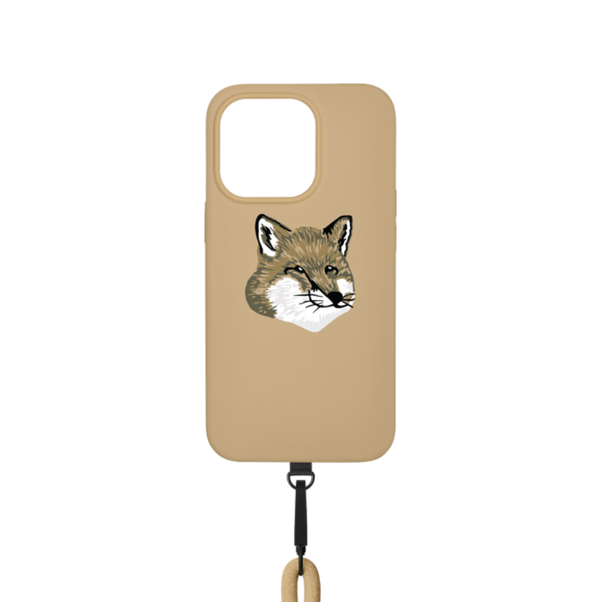 Fox Head Sling Case For iPhone 14 Pro Beige