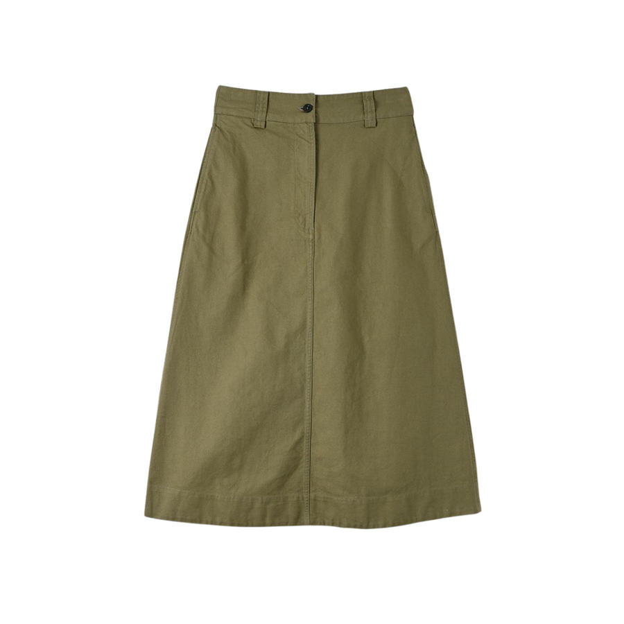 Patch Pocket Walking Skirt Surplus Green