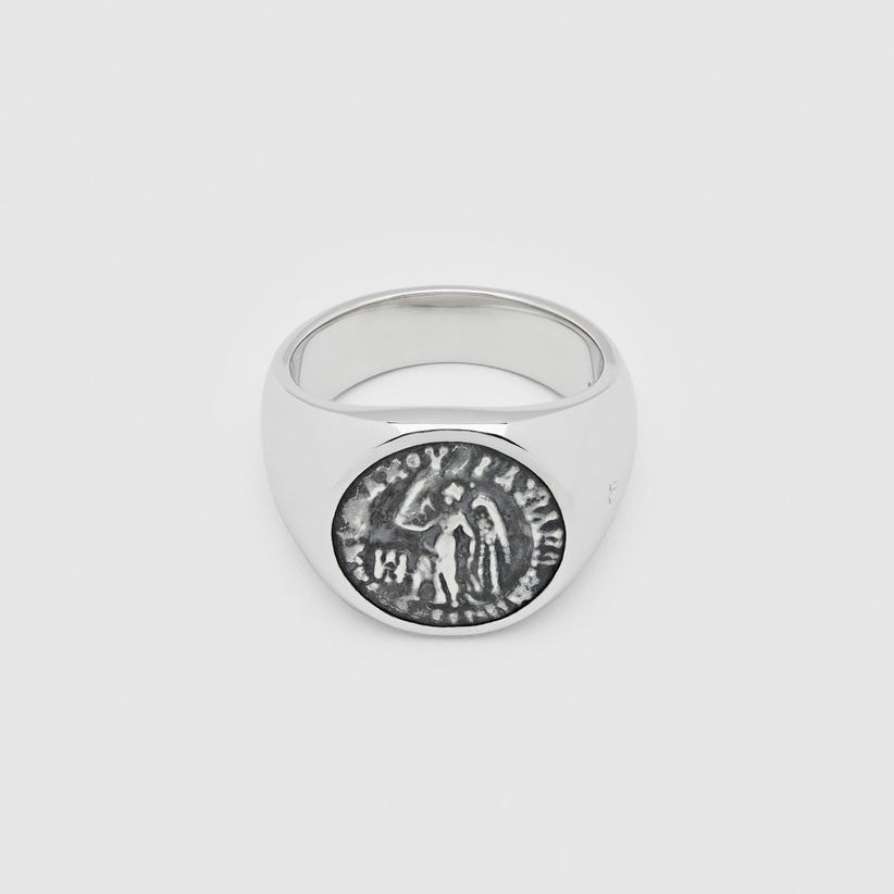 Coin Ring Angel 925 Sterling Silver (M)
