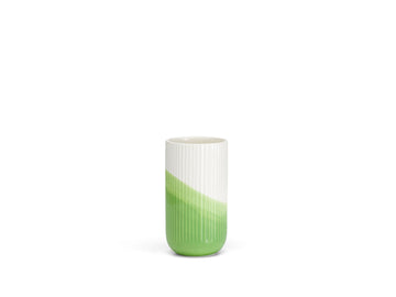 Herringbone Vase, Ribbed Green