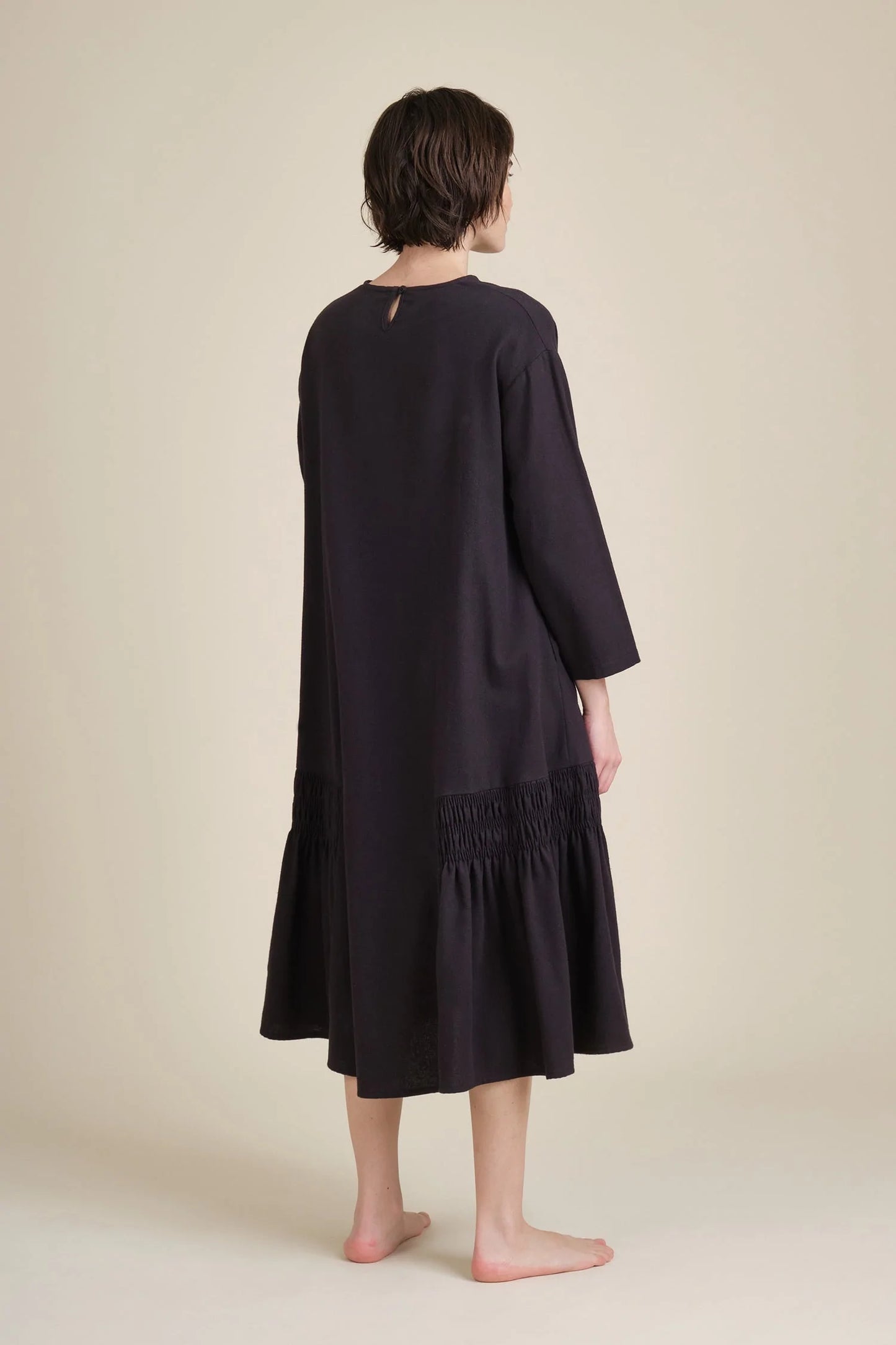 Gathered Dress Black