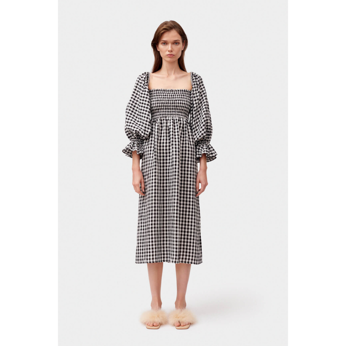 Sleeper | dress for women - Atlanta Linen Dress Black Vichy | kapok Sleeper | dress for women - Atlanta Linen Dress Black Vichy | kapok