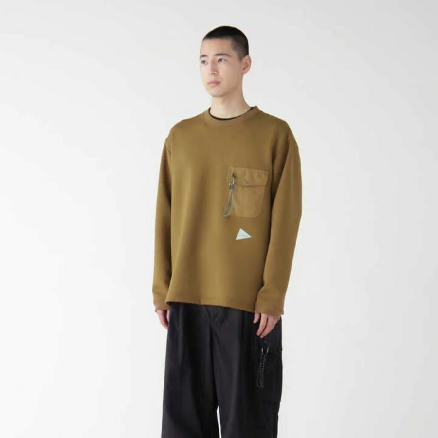 Airly Warm Crew Neck T Brown
