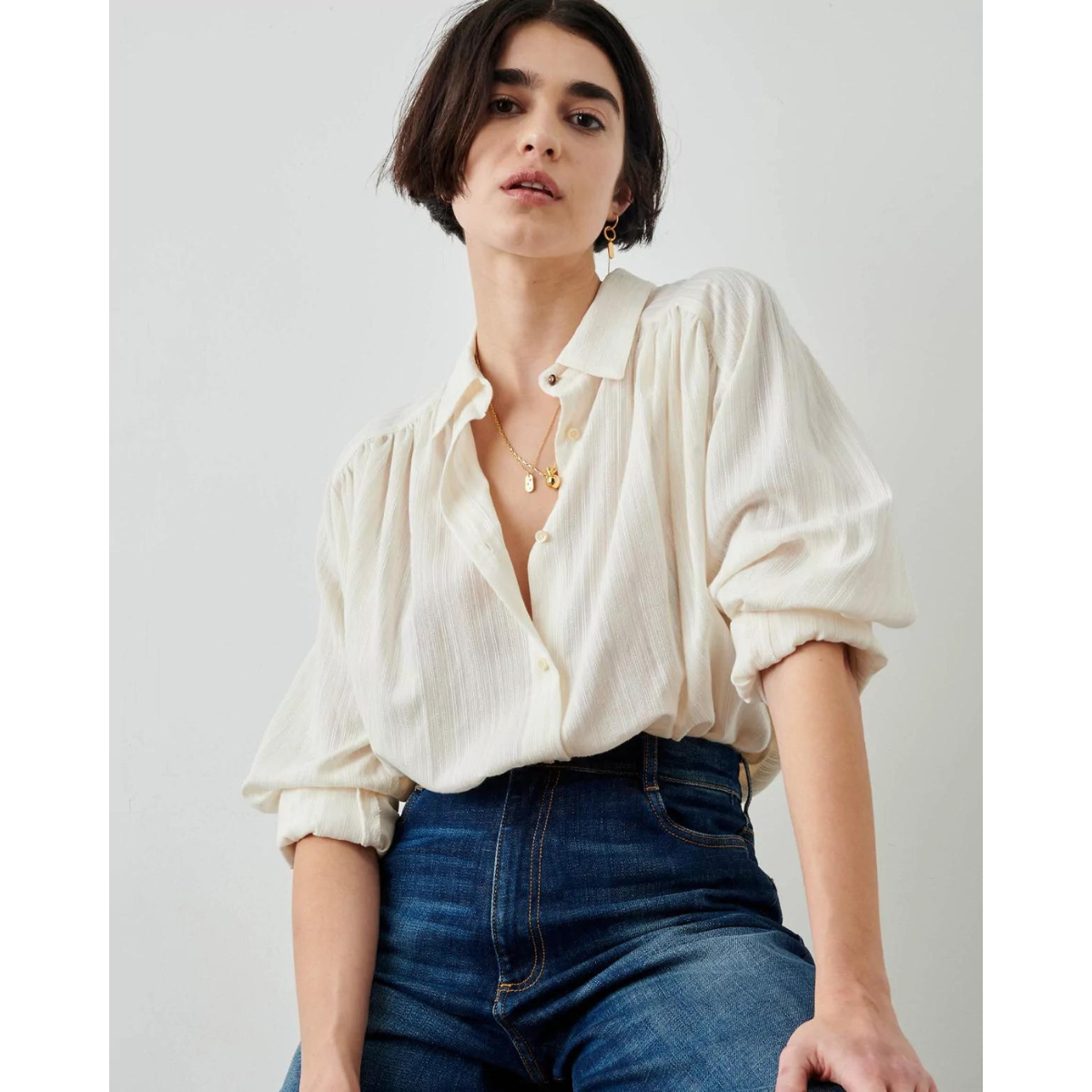 Sessun | Shirt for women - Stael Shirt Fleur de Sel | White | kapok