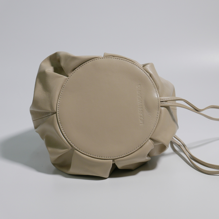Modern Weaving Pleated Balloon Bag Crossbody Pale Khaki