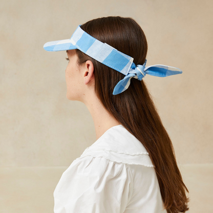 Rhonda Bow Visor CV Blue Gingham OS