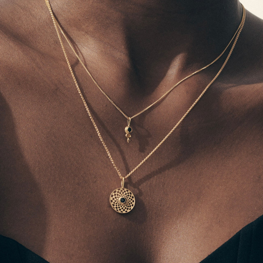 Serene Necklace Sapphire Gold Vermeil