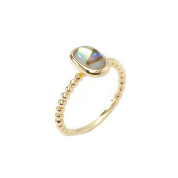 Aurora Gold Abalone Oval Stack Ring