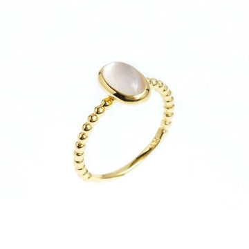 Aurora Gold MOP Oval Stack Ring