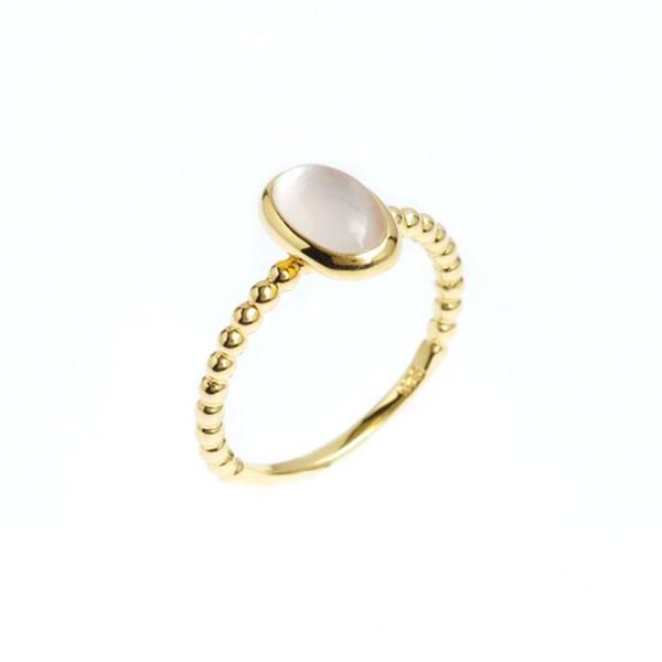 Aurora Gold MOP Oval Stack Ring