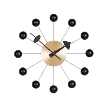 Ball Clock Black/ Brass (330mm)