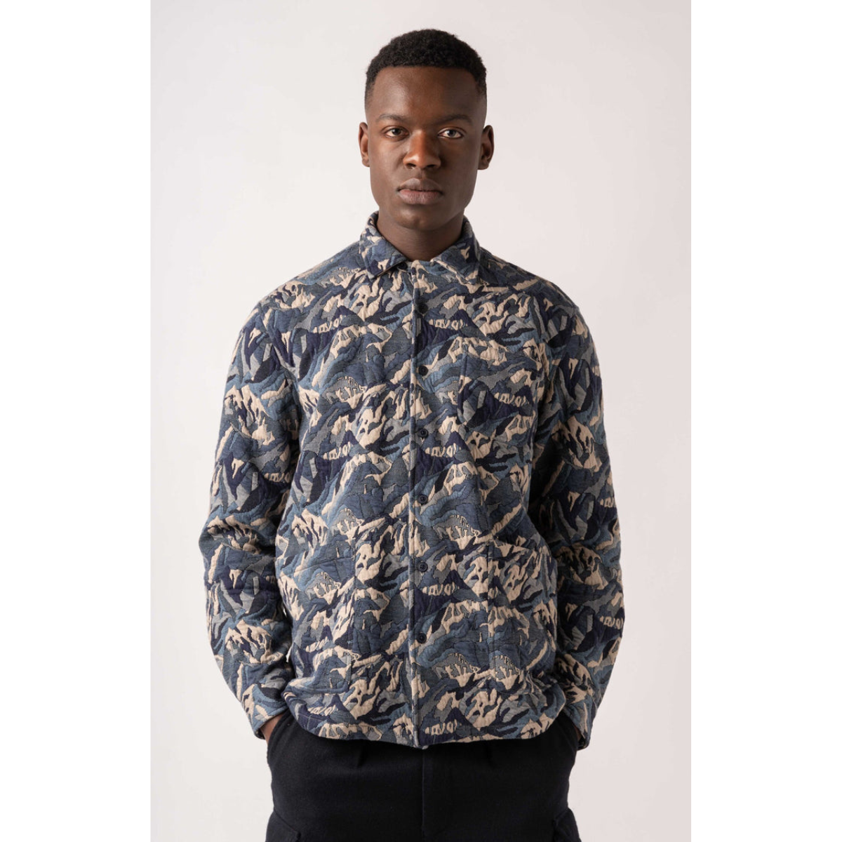 Kestin | jacket for men - Ormiston Shirt Jacket Navy Jacquard | kapok
