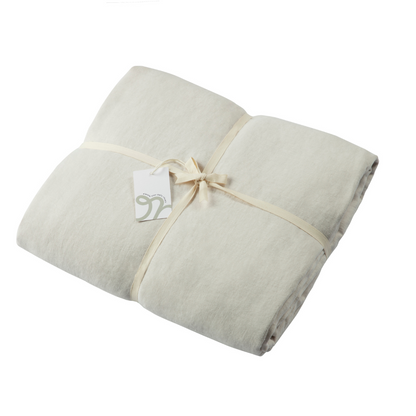 Twin Linen Fitted Sheet Moon Beam