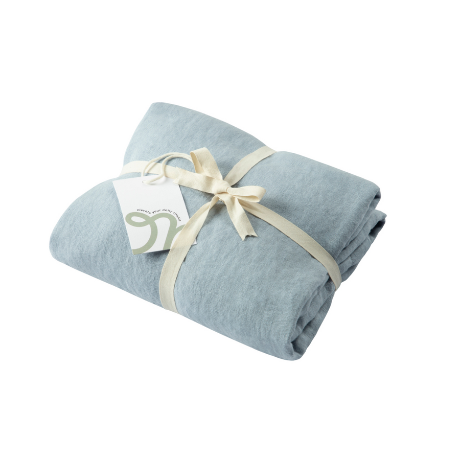 Linen Oxford Pillowcase Set of 2 Blue Fog