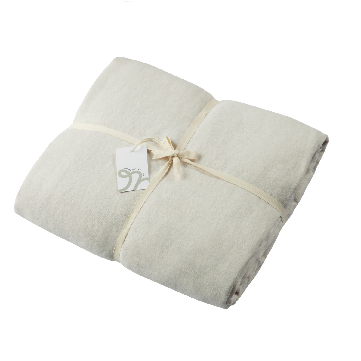 Queen Linen Fitted Sheet Moon Beam
