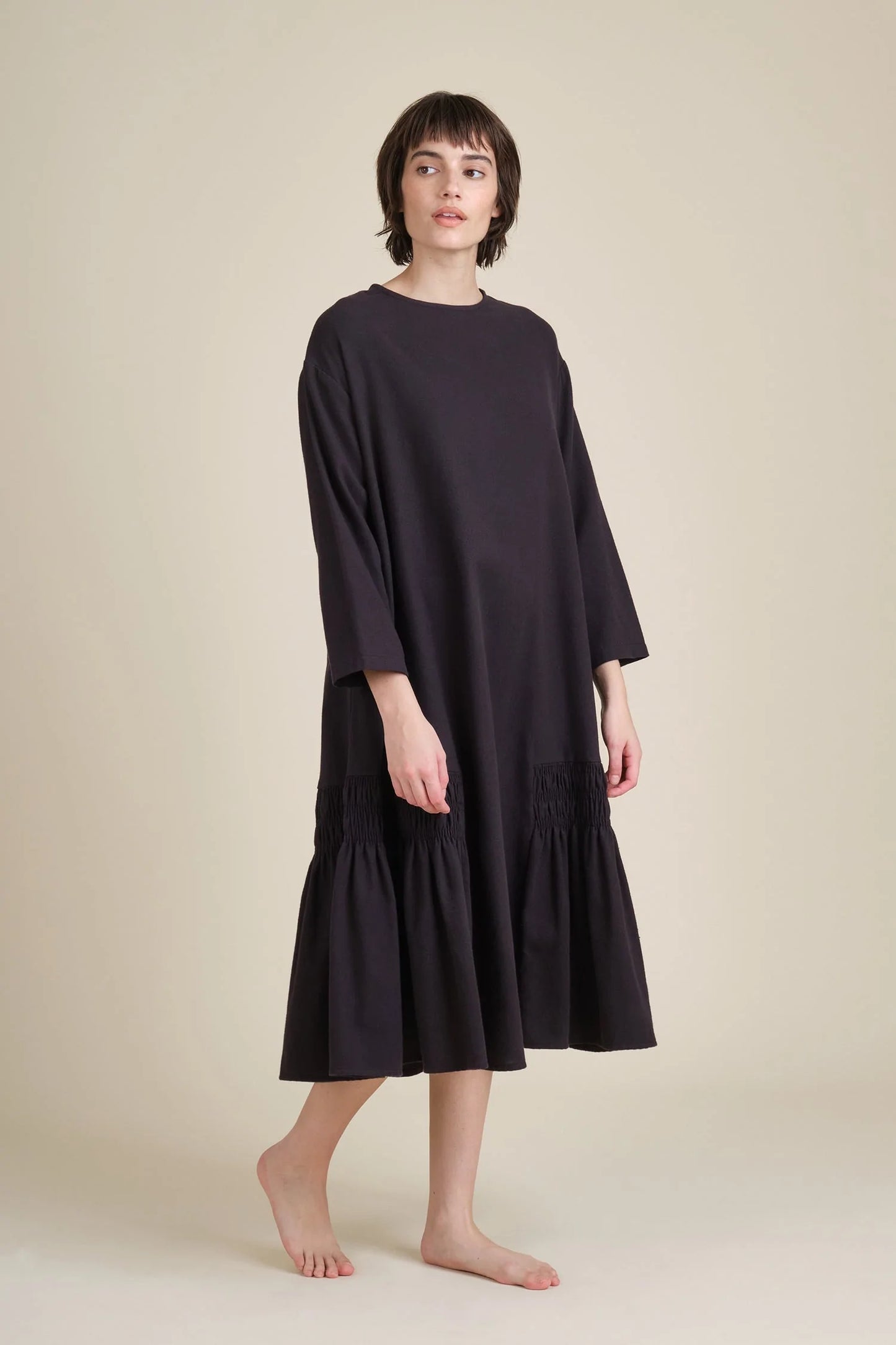 Gathered Dress Black