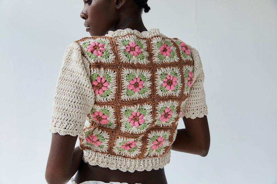 Nuria Crochet Cardigan Floral