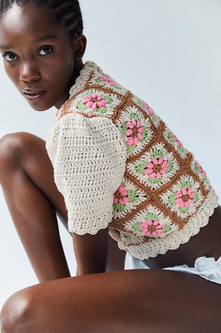 Nuria Crochet Cardigan Floral