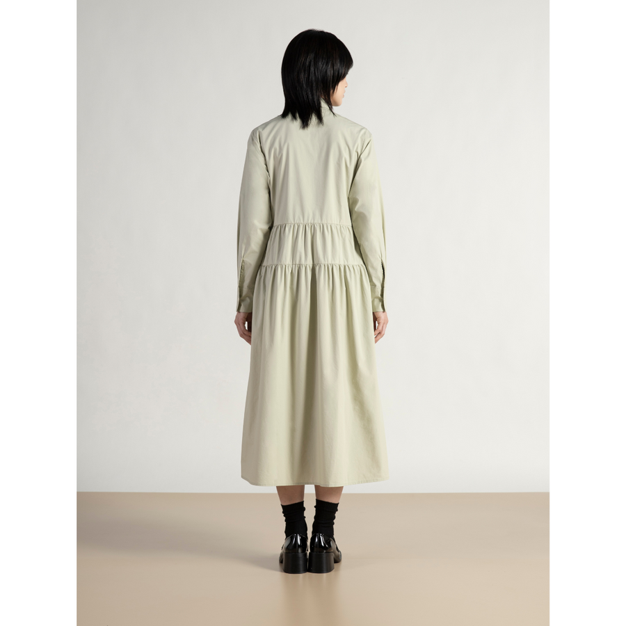 Tiered Maxi Shirt Dress Seagrass