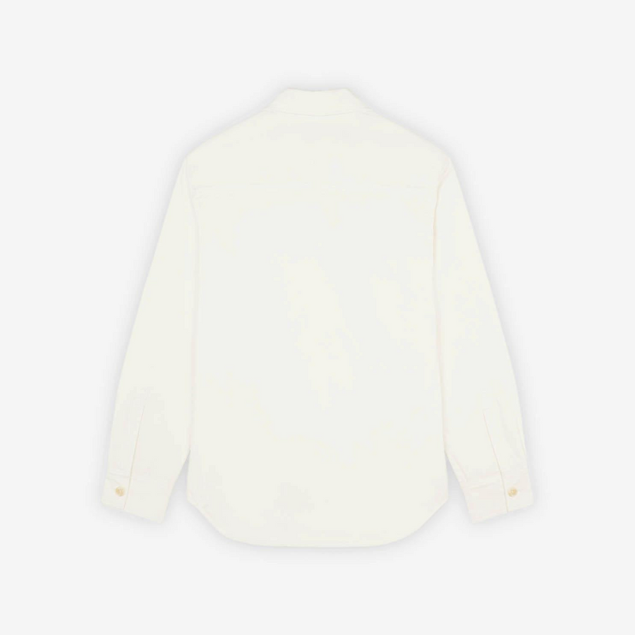 Maison Kitsune | shirt for men - Snaps Overshirt Milky White (men