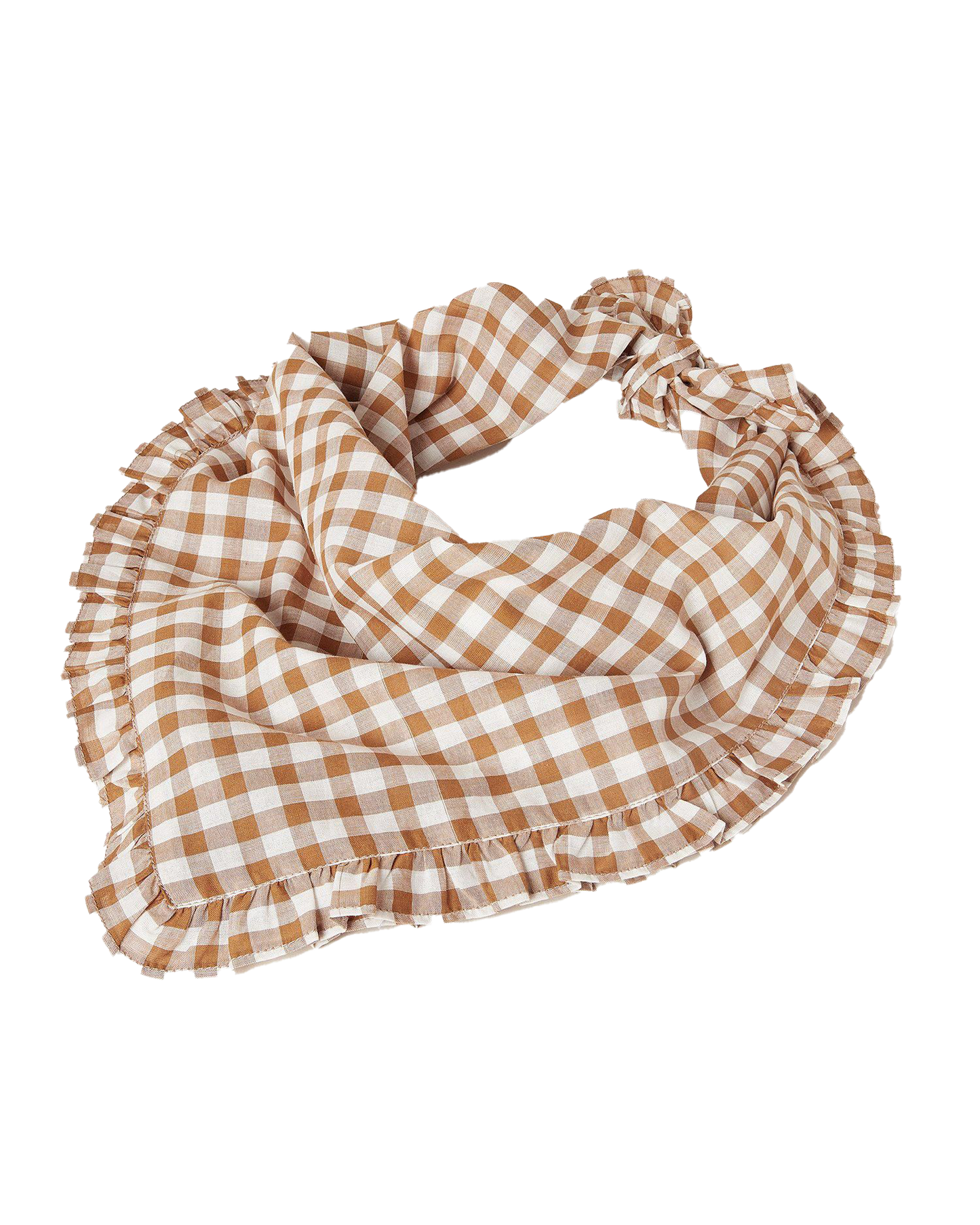 Palmer Bandana Ruffle Edge Brown Gingham OS