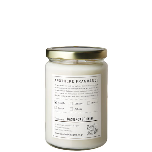 Basil Sage Mint Glass Jar Candle