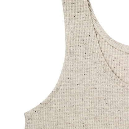 Scoop Neck Waffle Set Speckled Oatmeal