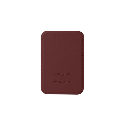 Fox Magnetic Card Case For iPhone 14 Pro Wine Lees