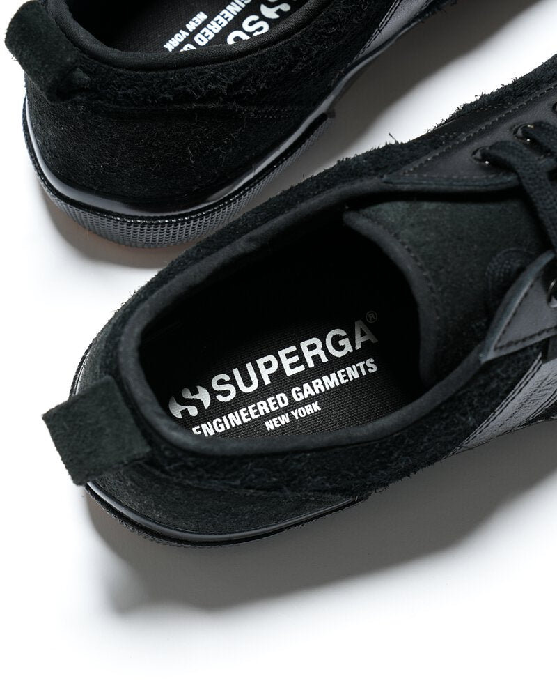 superga x engineered garments 3420 mil low leather - full black (unisex)