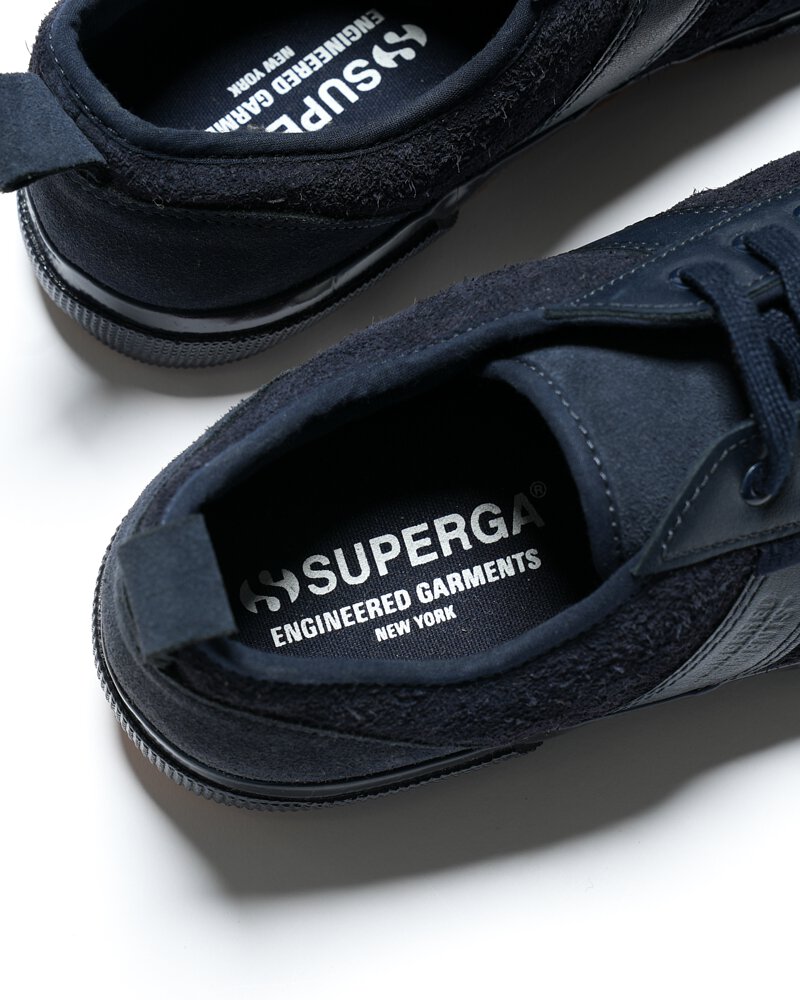 superga x engineered garments 3420 mil low leather - full navy (unisex)