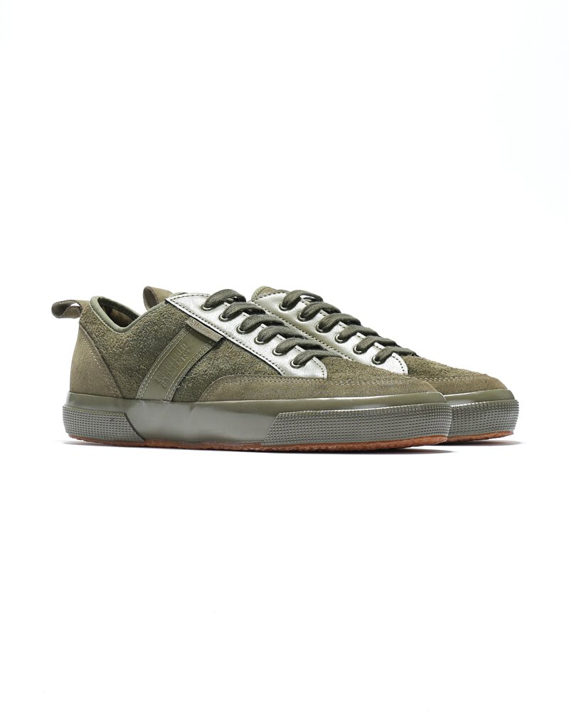 superga x engineered garments 3420 mil low leather - full green (unisex)