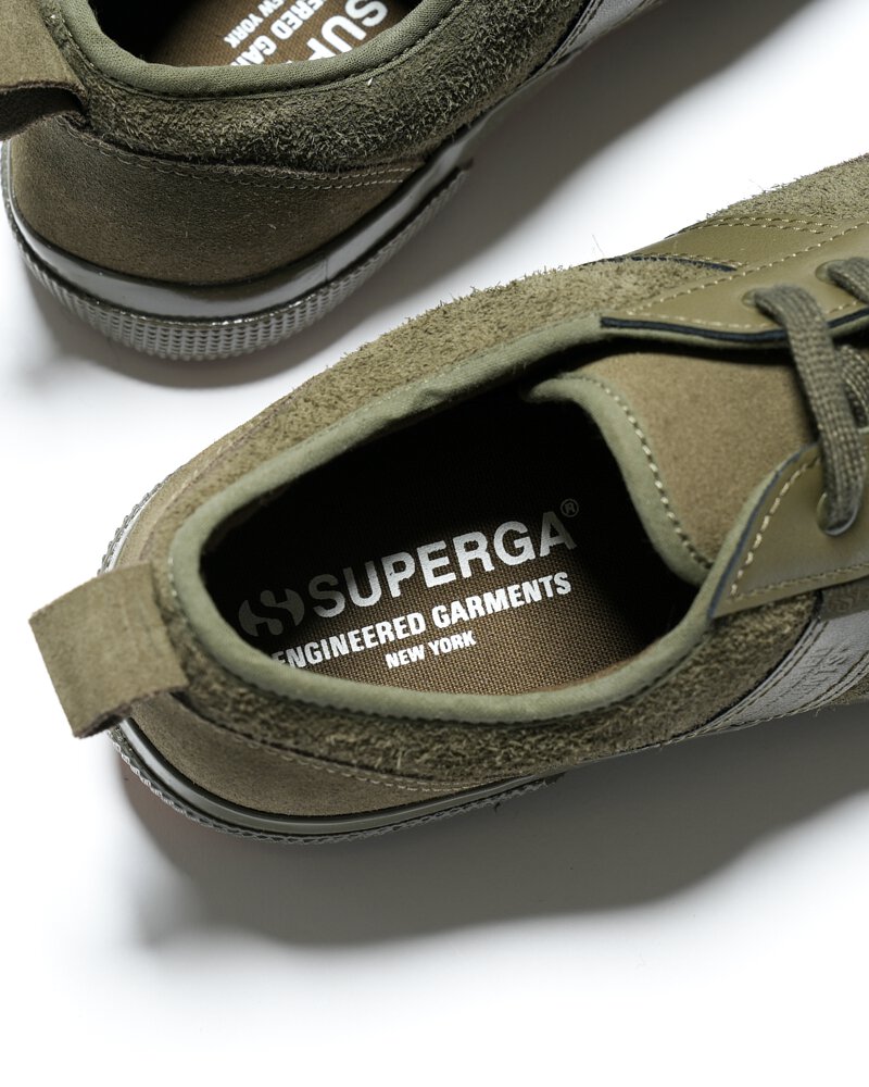 superga x engineered garments 3420 mil low leather - full green (unisex)