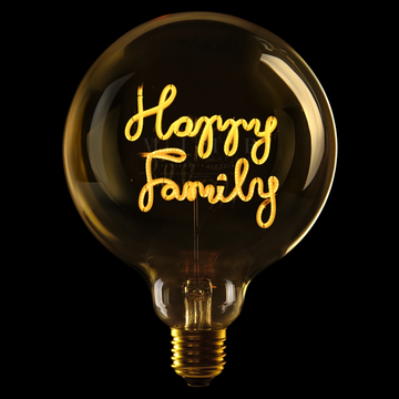 Happy Family Amber Glass