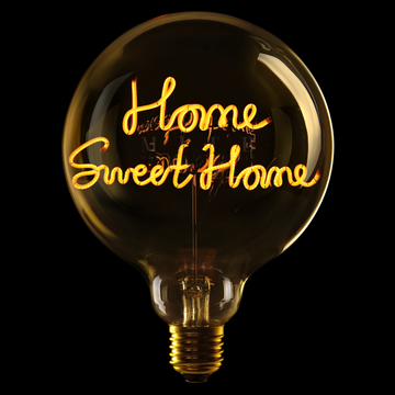 Home Sweet Home Amber Glass